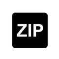 Vector black zip file type icon set Royalty Free Stock Photo